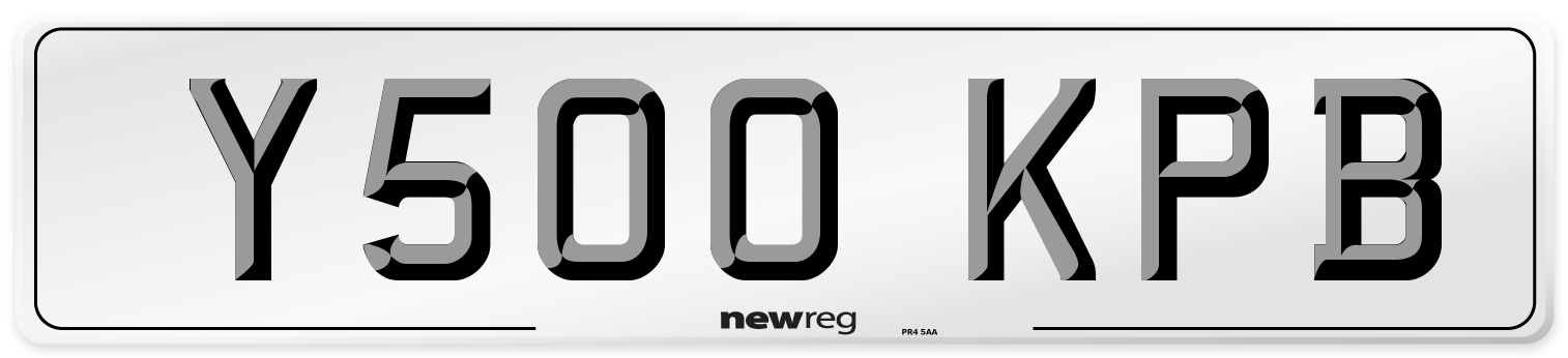 Y500 KPB Number Plate from New Reg